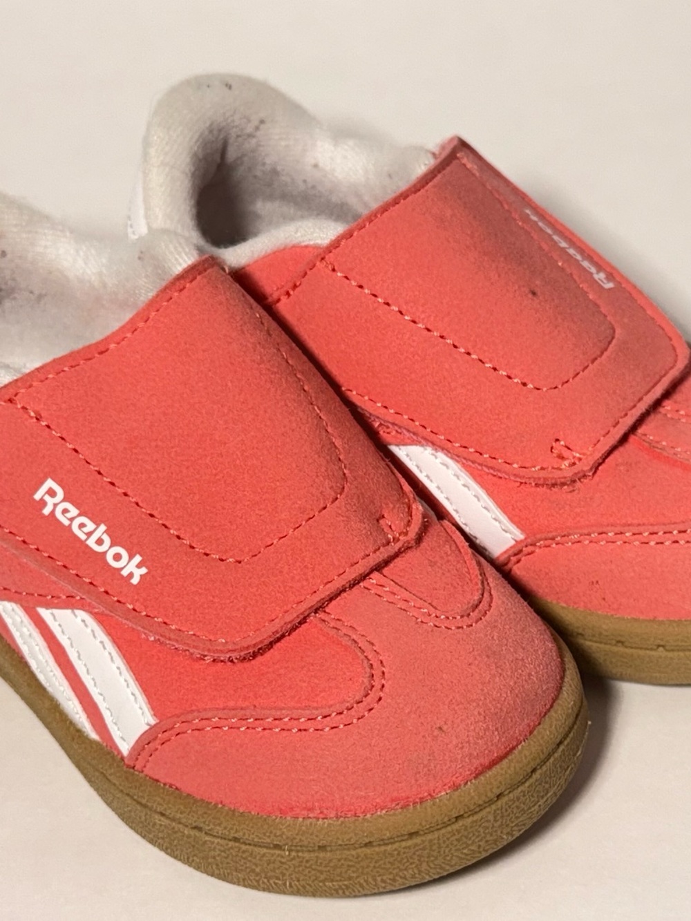 Reebok Smash Edge Hook & Loop Infant Toddler Sneakers Sunset Coral